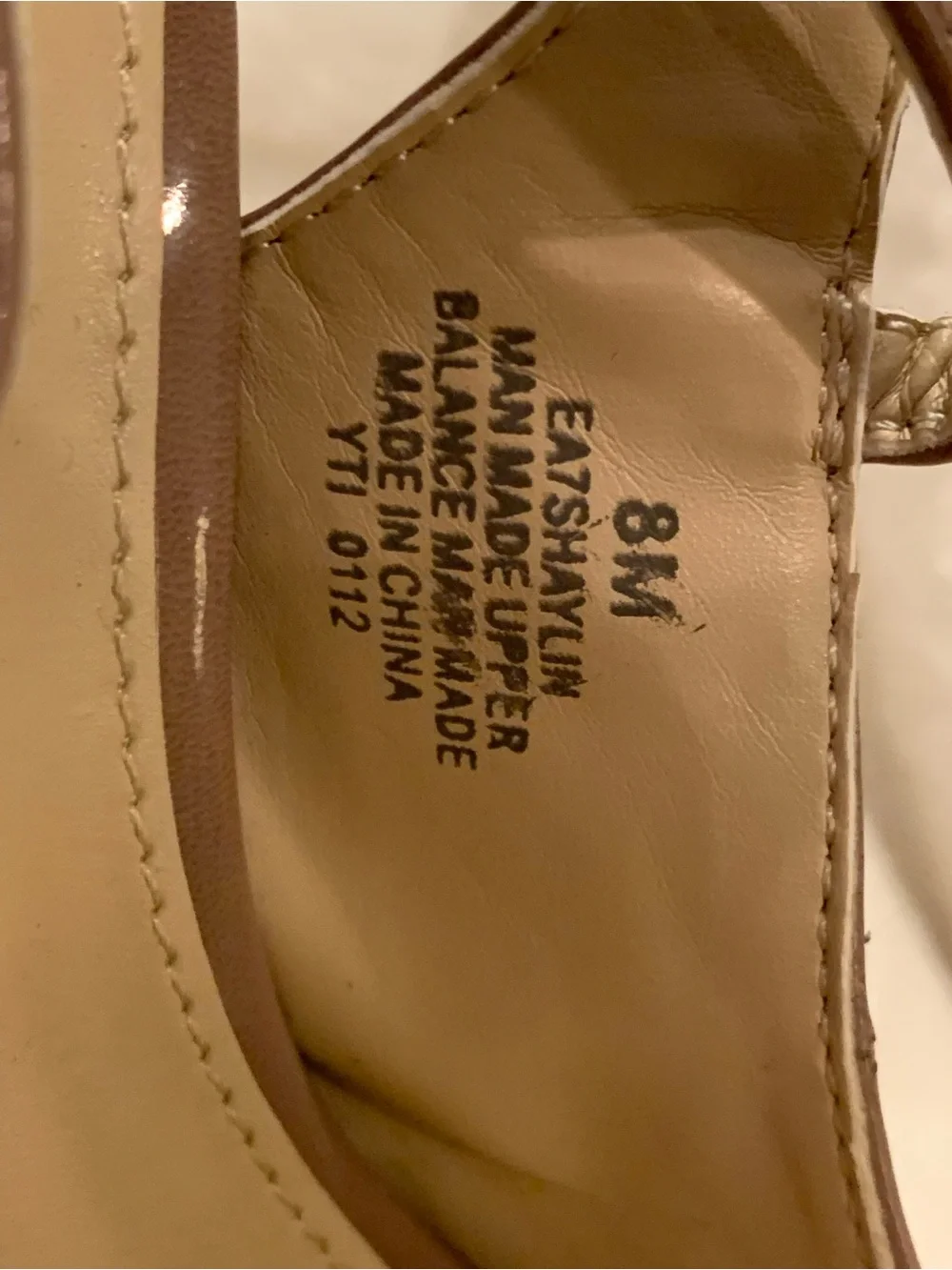 Enzo Angiolini Patent Peep-Toe Platform Heels in Nude/Taupe